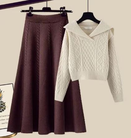 Maeve - Gebreide Tweedelige Set met Trui & Rok