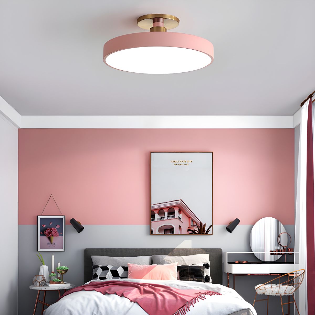 Plafondlamp LED Rond Semi-Flush Design met Dimfunctie