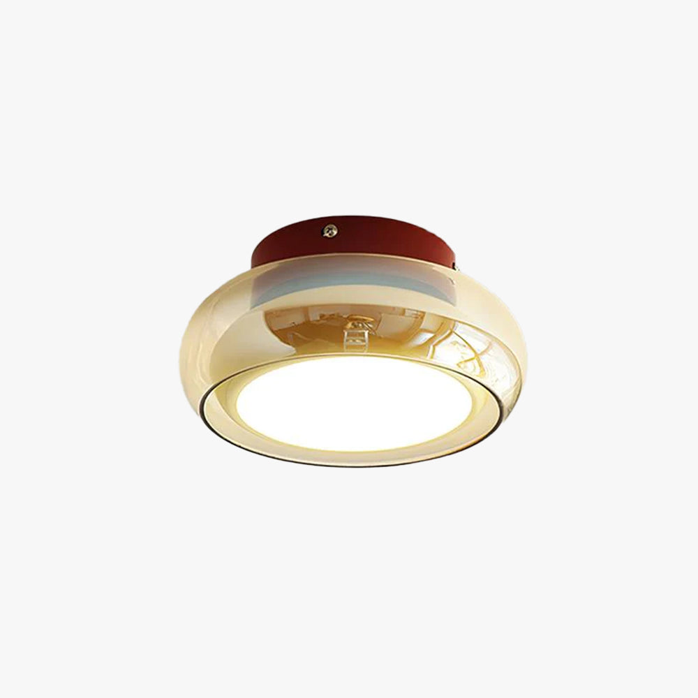 Retro Plafondlamp Opbouw Rookglas met Geïntegreerde LED