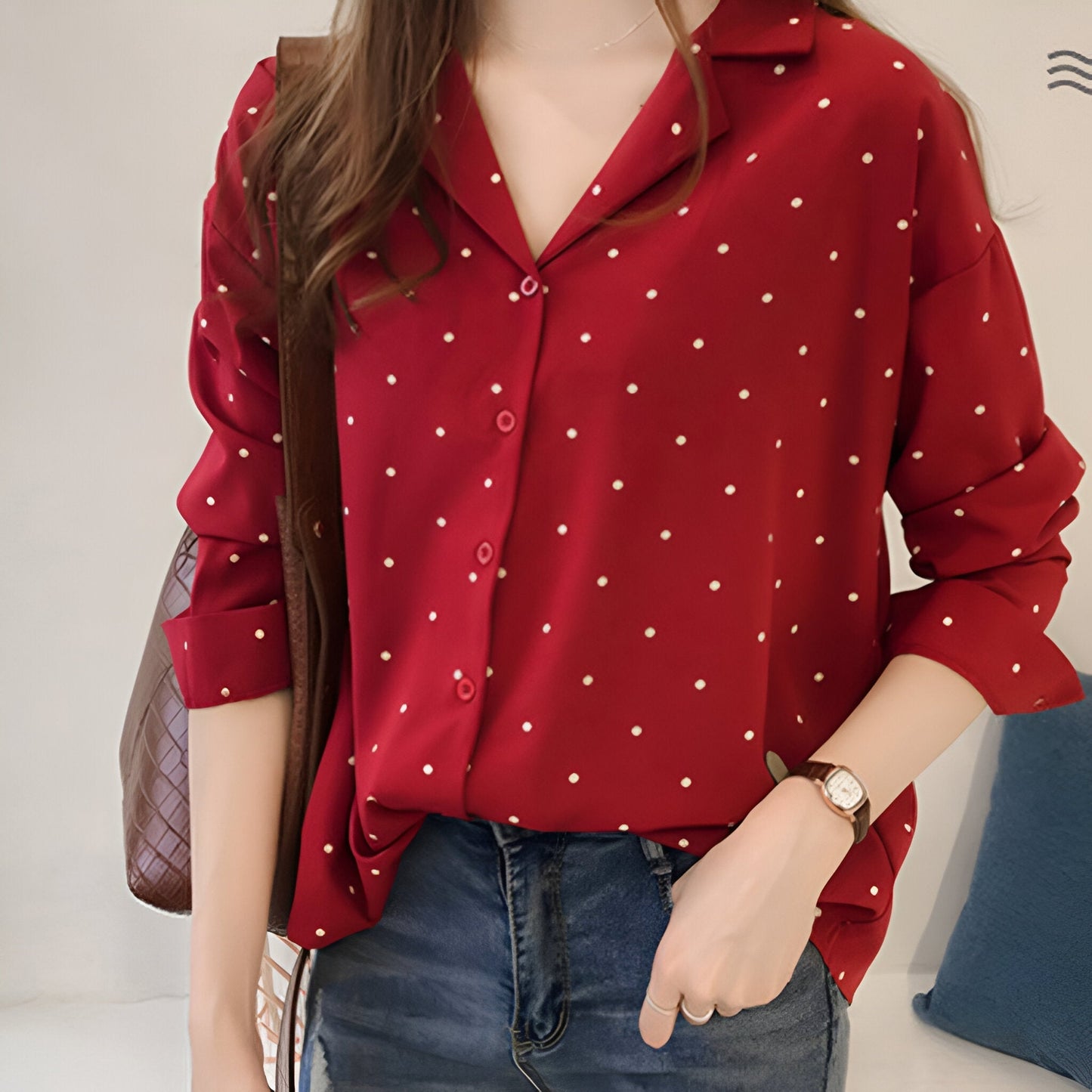Clivia - Blouse met Stippen voor Dames