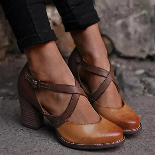 Kimya – Elegante Lederen Clogs met Hak