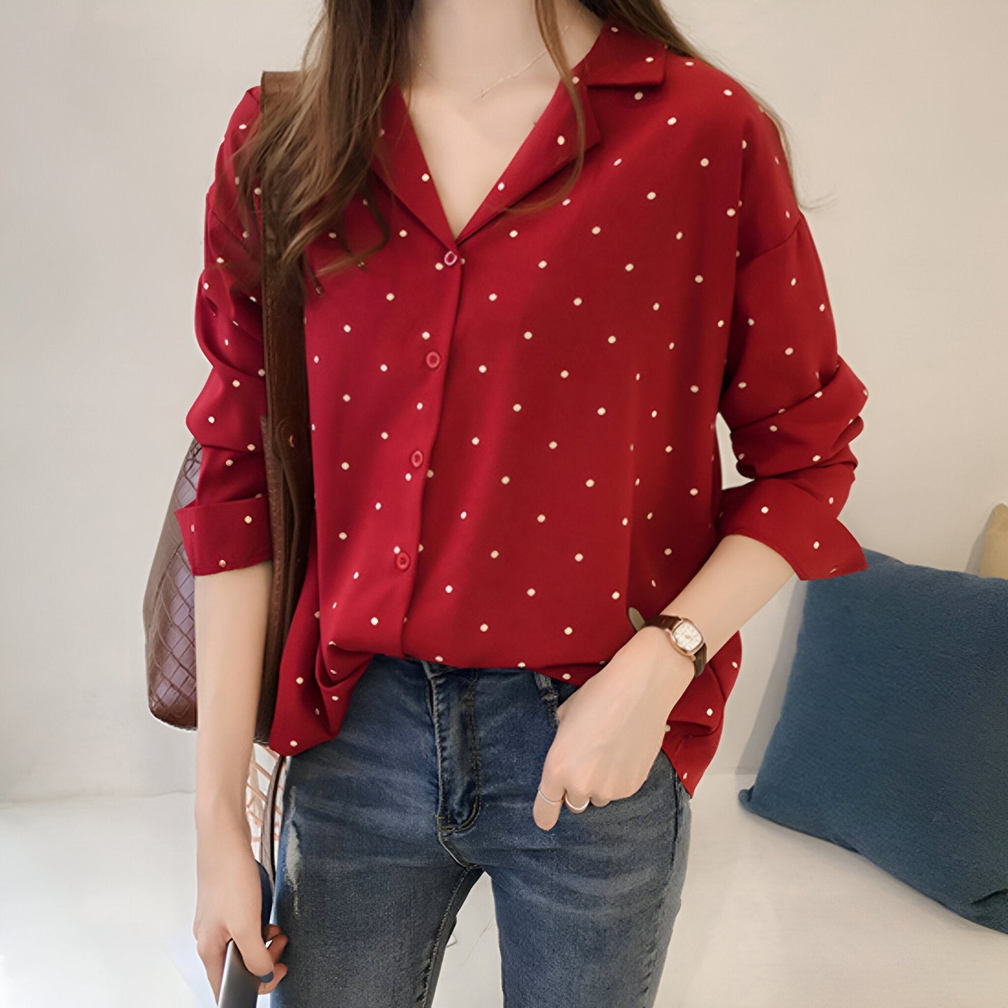 Clivia - Blouse met Stippen voor Dames