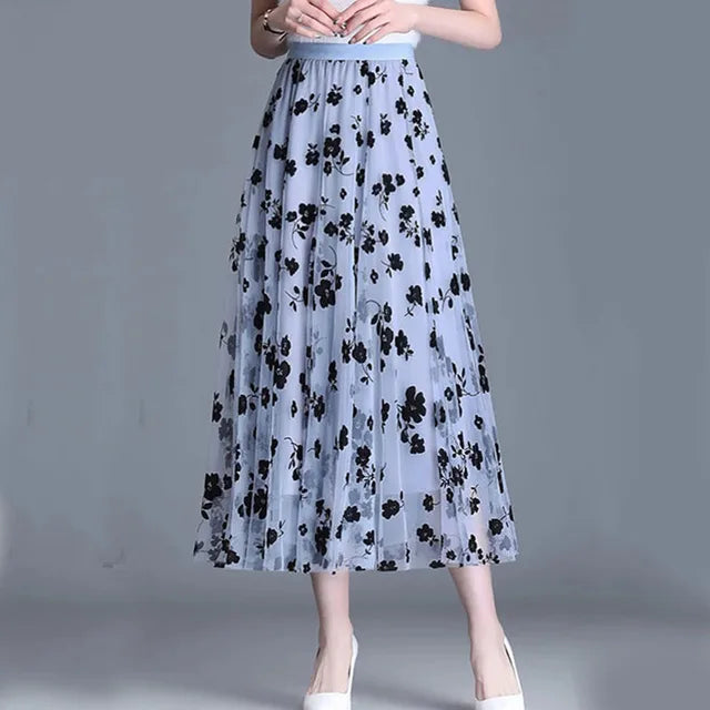Eloise - Stijlvolle Mesh Midi-rok