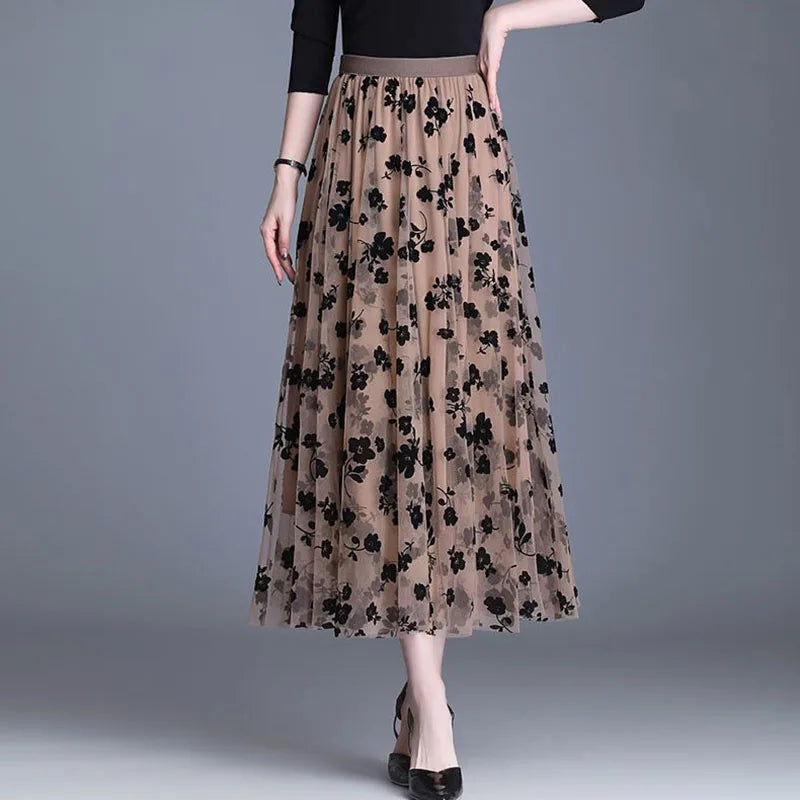Eloise - Stijlvolle Mesh Midi-rok