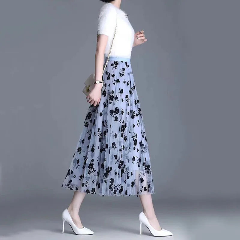 Eloise - Stijlvolle Mesh Midi-rok