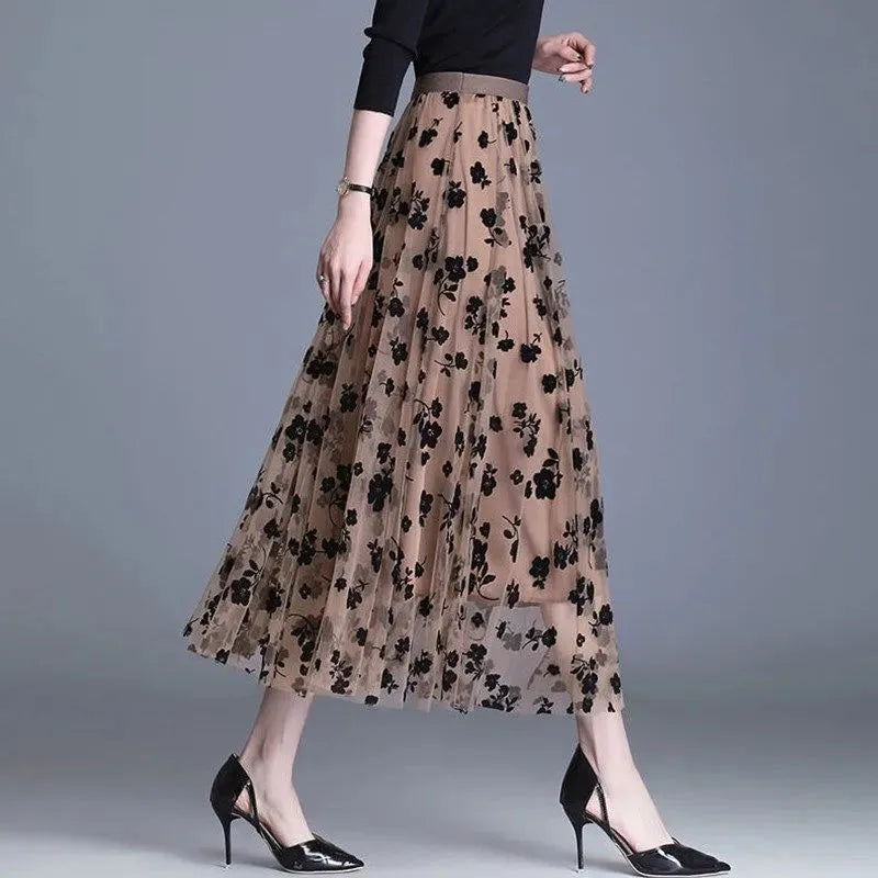 Eloise - Stijlvolle Mesh Midi-rok