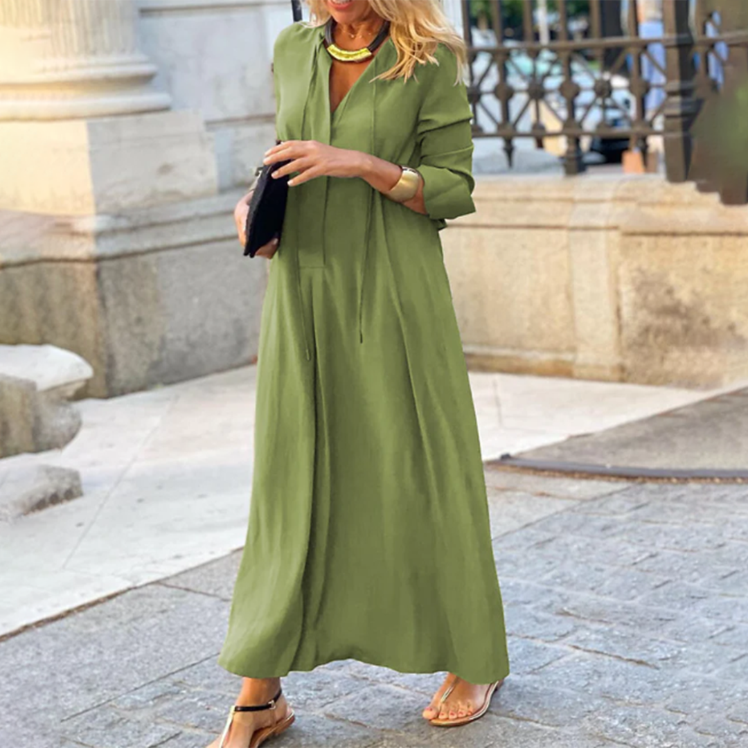 Vayenna – Comfortabele Losvallende Maxi-Jurk | Tijdloos, Licht & Elegant