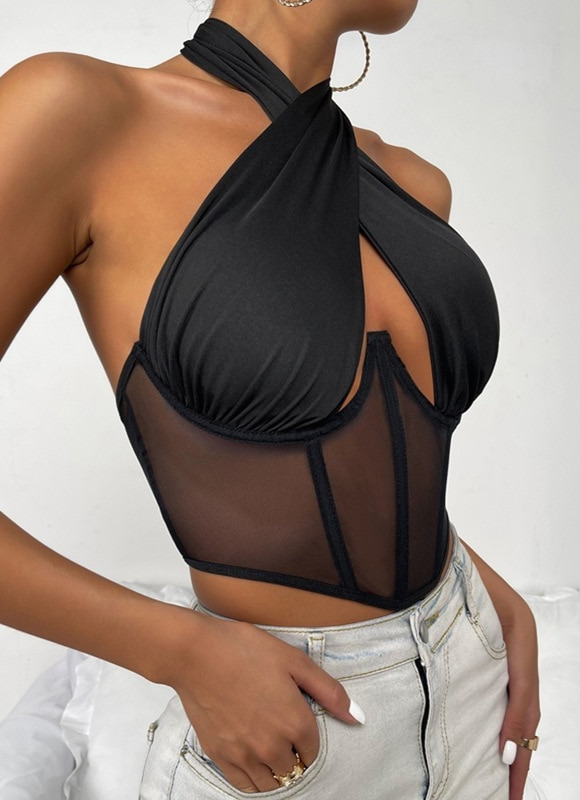 Soraya - Mesh Corset Top