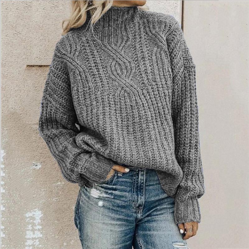 Dames Moderne Warme Pullover – Gebreid, Casual Trui voor Herfst en Winter
