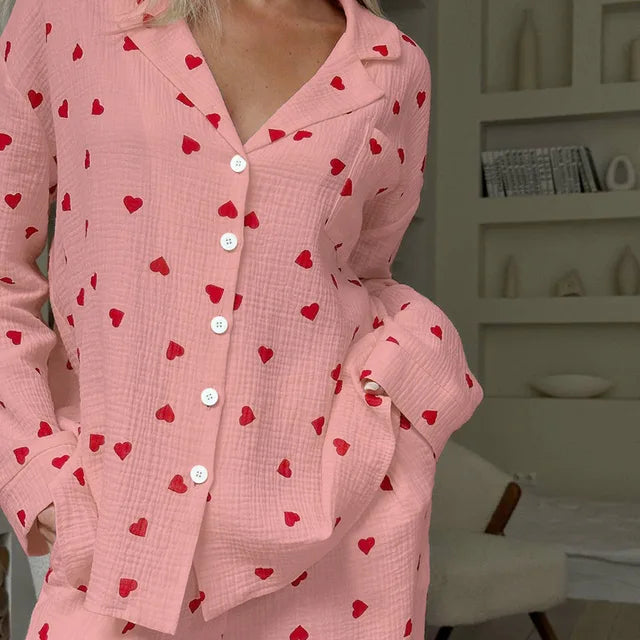 Giselle - Pyjama Set met Hartmotief