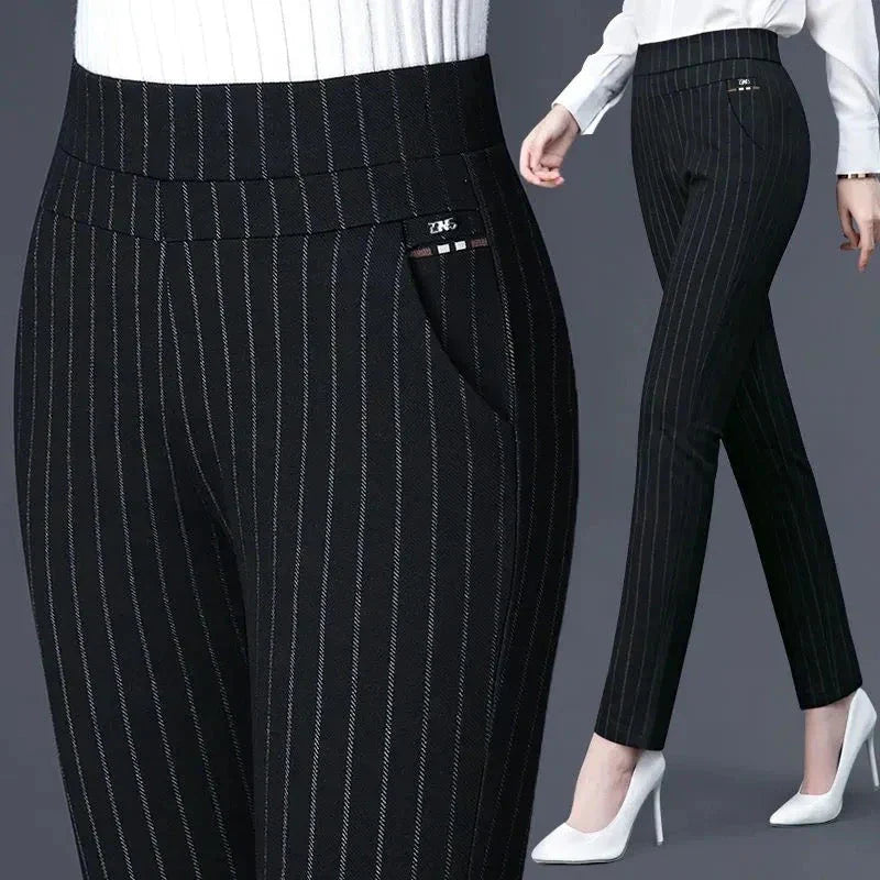 Leandra - Stylish Pinstriped Trousers