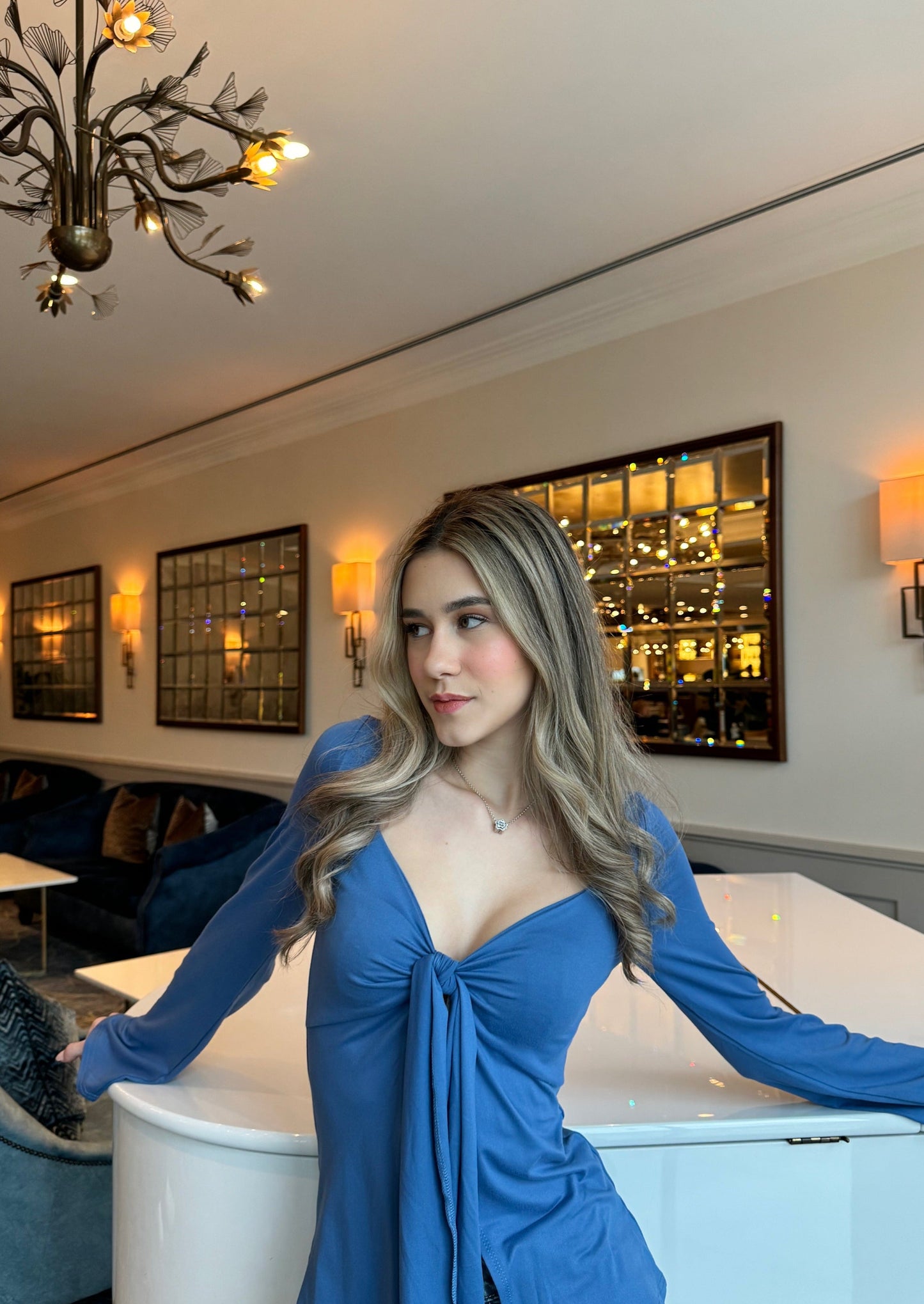 Celestine - Tie-Front Long Sleeve Top