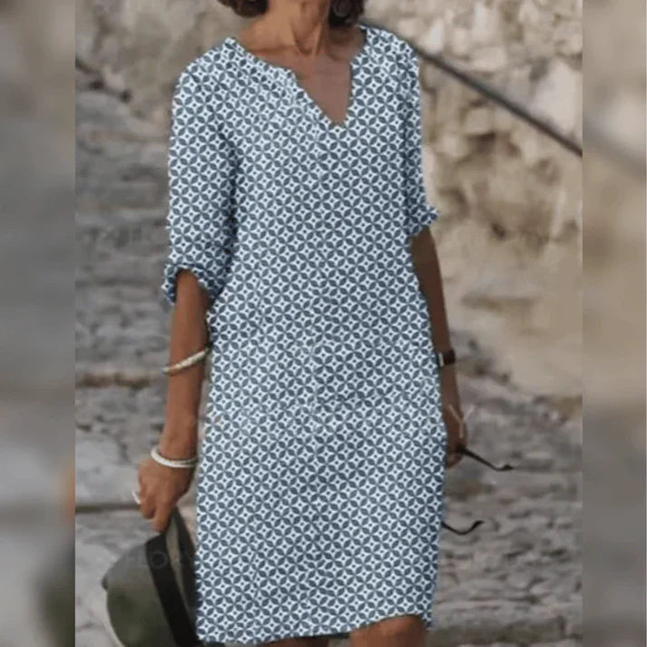 Mirelise - Chic Geometric Print Dress