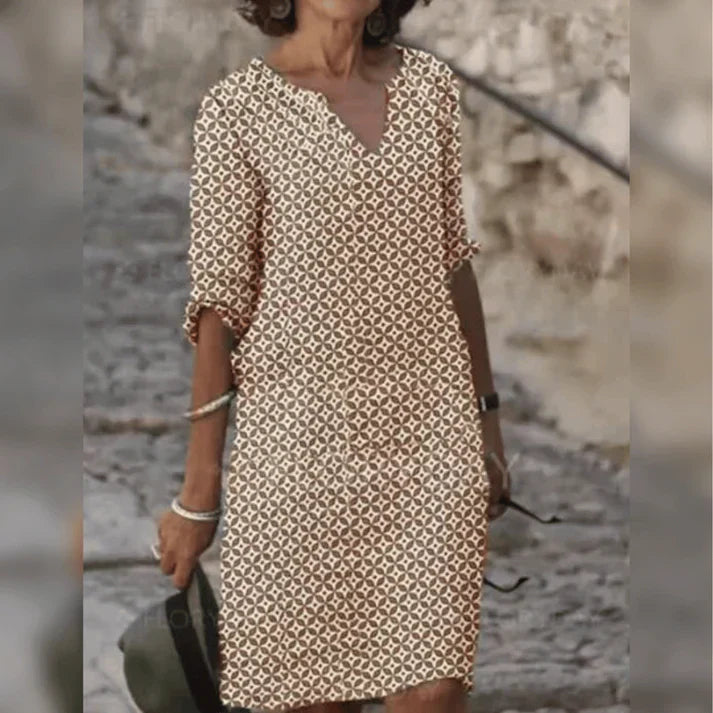 Mirelise - Chic Geometric Print Dress