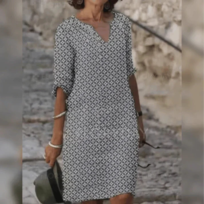 Mirelise - Chic Geometric Print Dress
