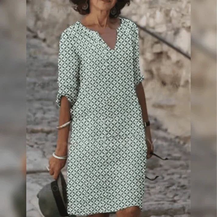 Mirelise - Chic Geometric Print Dress