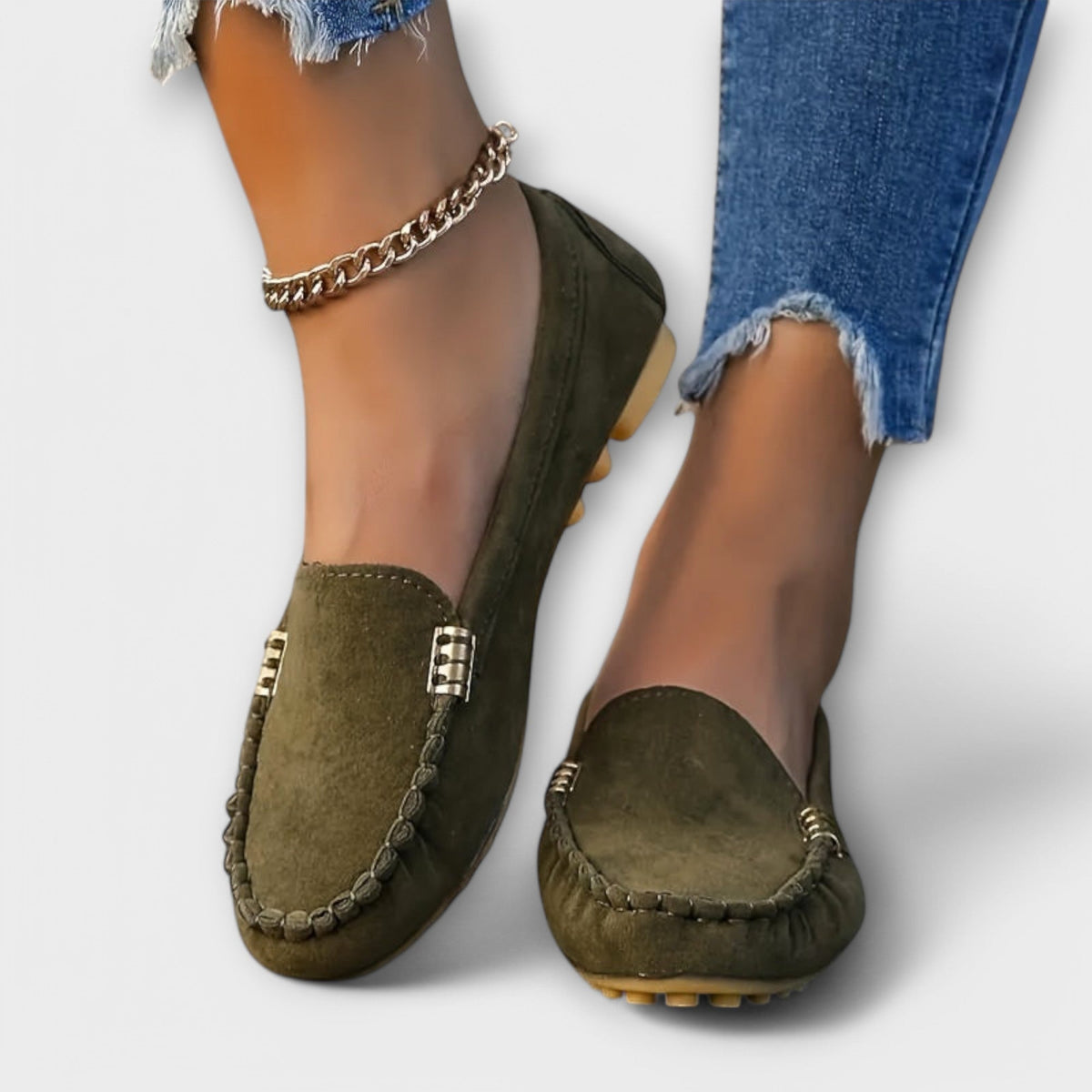 Dames Instappers Moccasin met Ondersteunende Zool