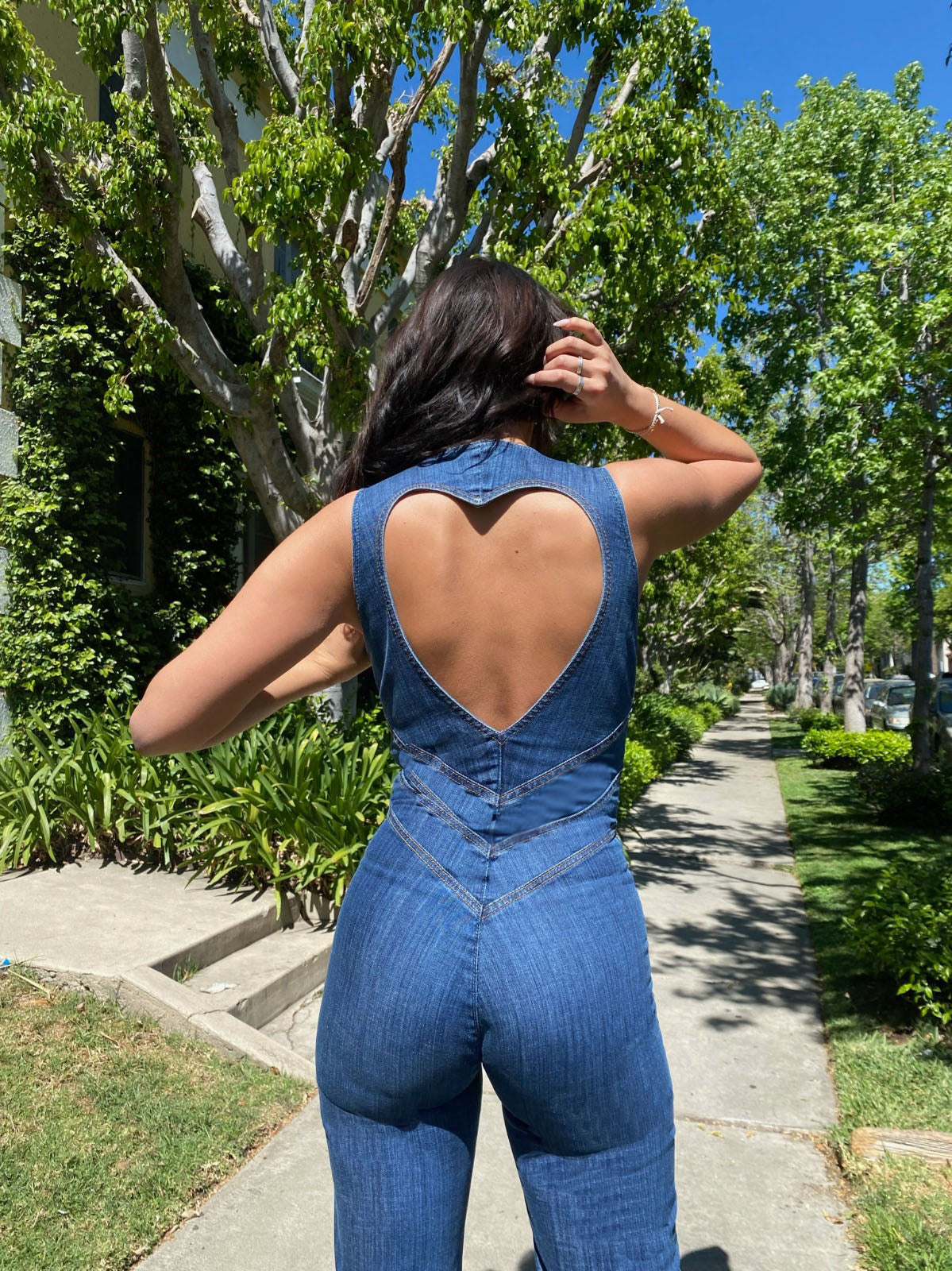Luna - Denim Jumpsuit met Hartvormige Uitsnede