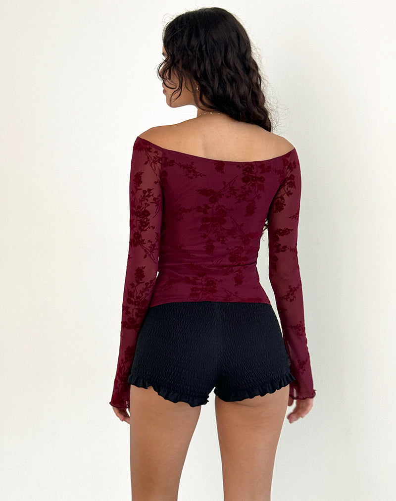 Giuliana - Elegante Off-Shoulder Mesh Top
