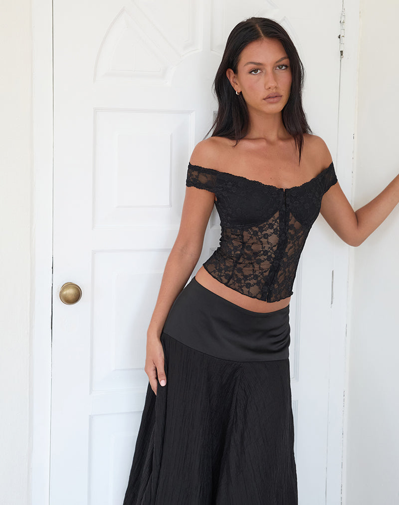 Helisanne - Sensuele Kanten Off-Shoulder Korset Top