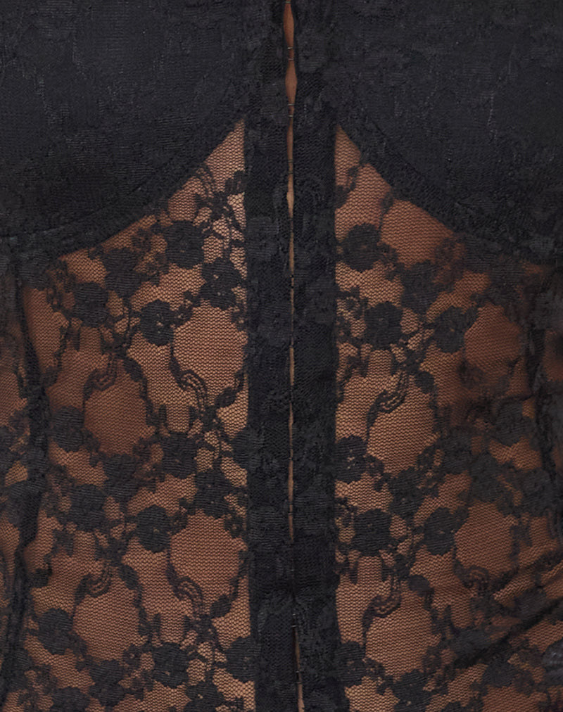 Helisanne - Sensuele Kanten Off-Shoulder Korset Top