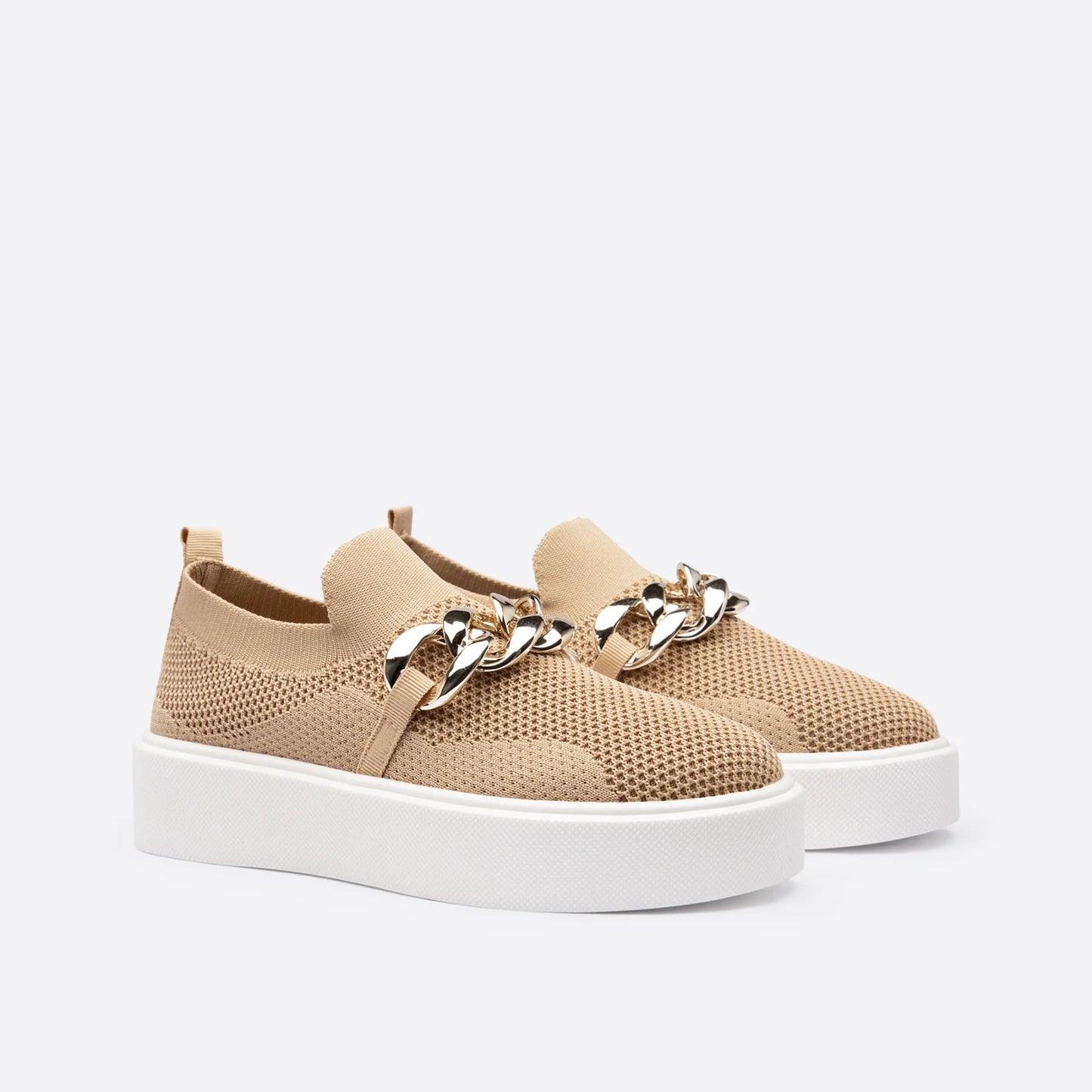 Chunky Ketting Detail Slip-on Sneakers voor Dames – Comfortabele Stijlvolle Instappers
