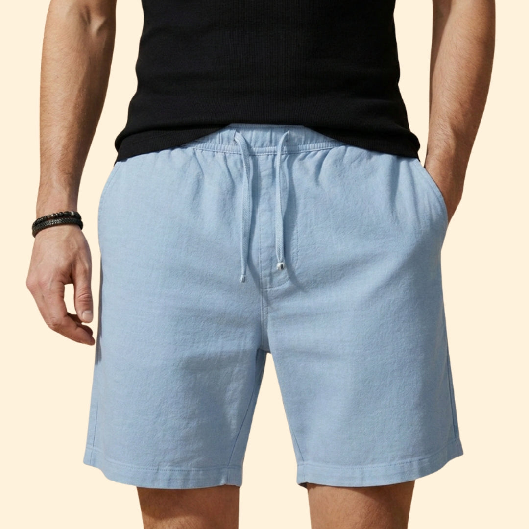 Heren Linnen Short Relaxed Fit met Trekkoord
