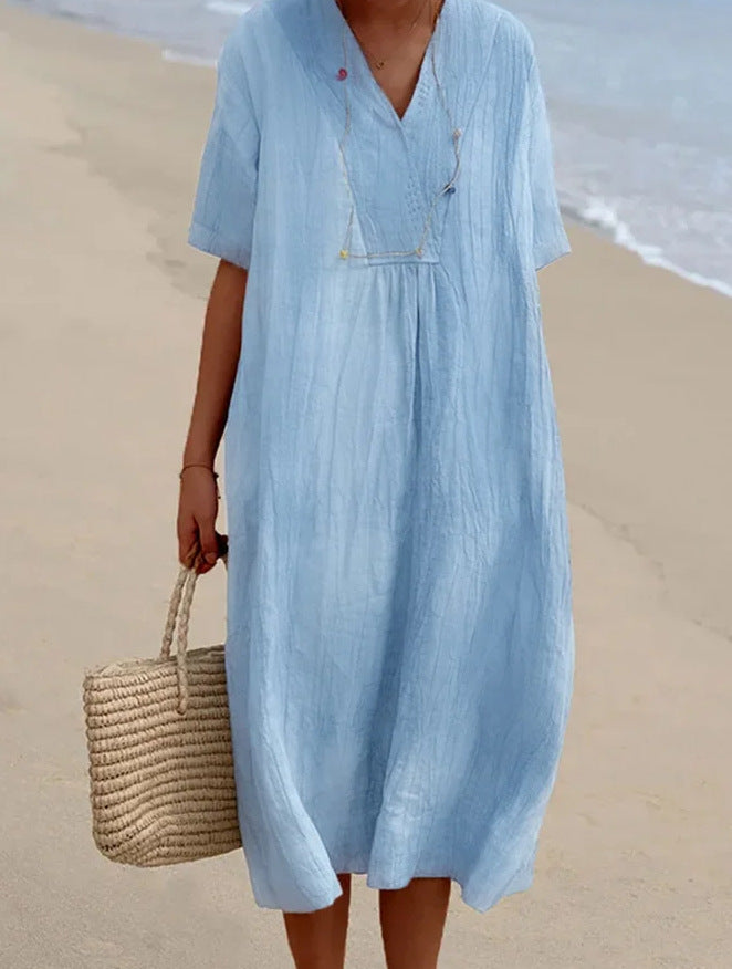 Jasmine - Zomerse Midi Jurk in Katoenmix