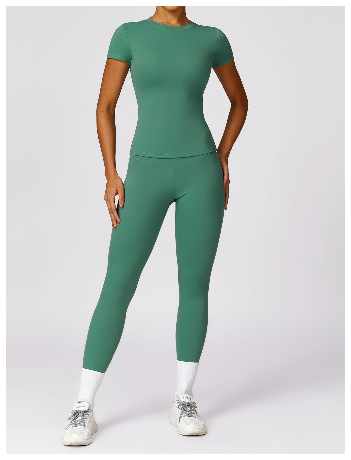 Gabriella - 2-Delig Shaping Gym Set met Korte Mouwen