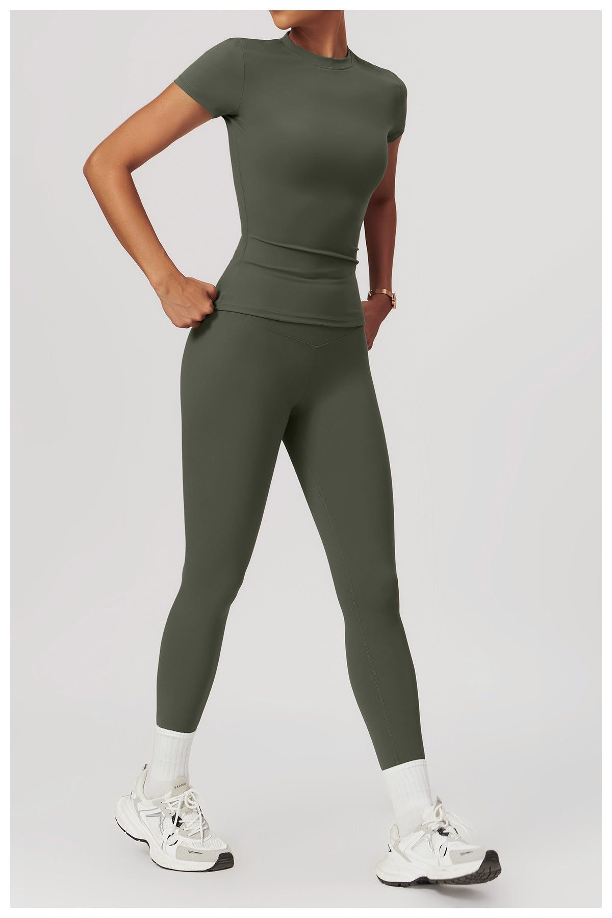 Gabriella - 2-Delig Shaping Gym Set met Korte Mouwen