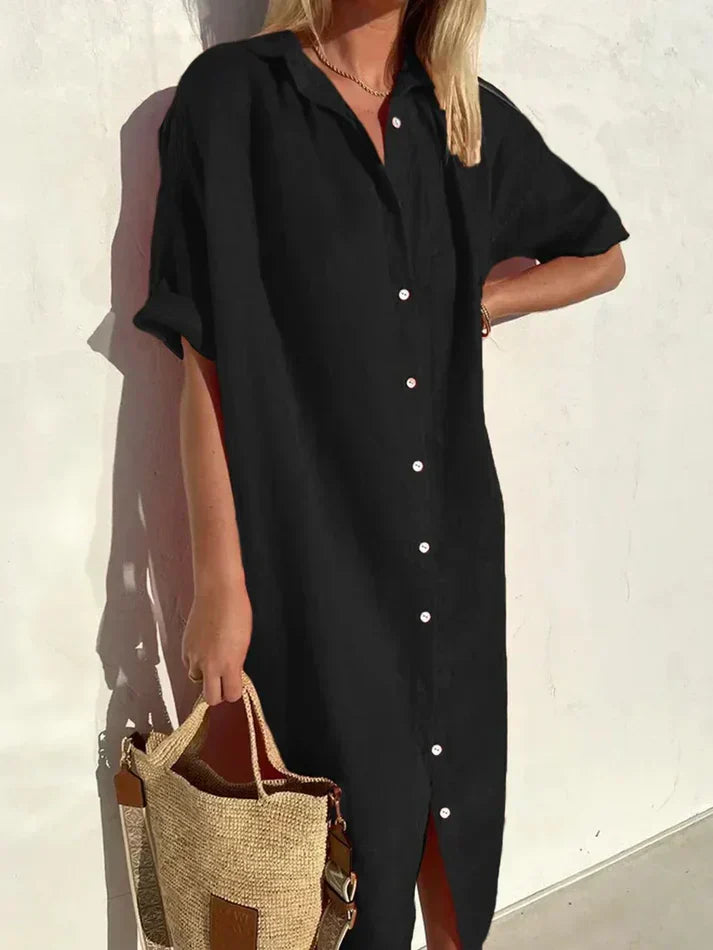 Valeria - Casual Strandjurk met Knopen | Stijlvol en Comfortabel