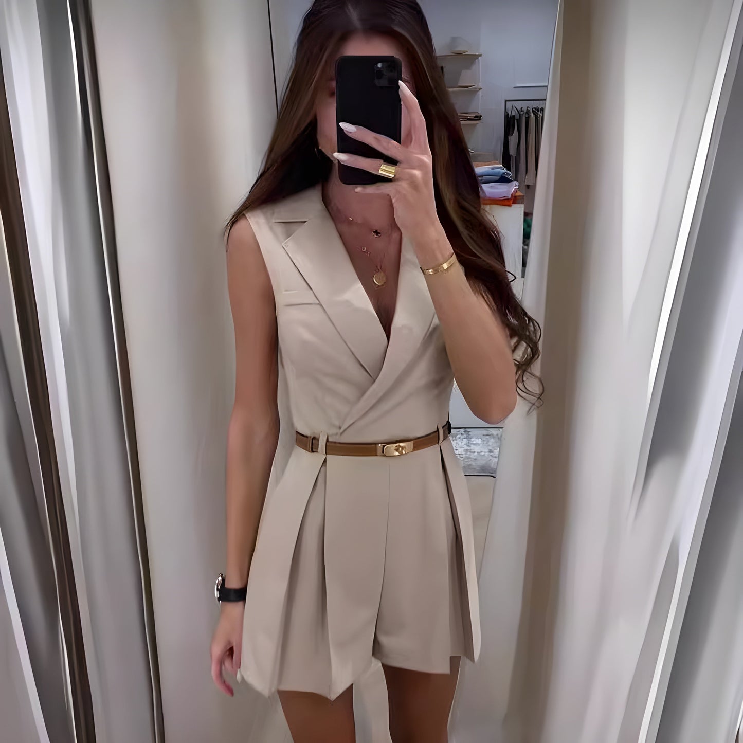 Hedwig - Korte Mouwloze Jumpsuit