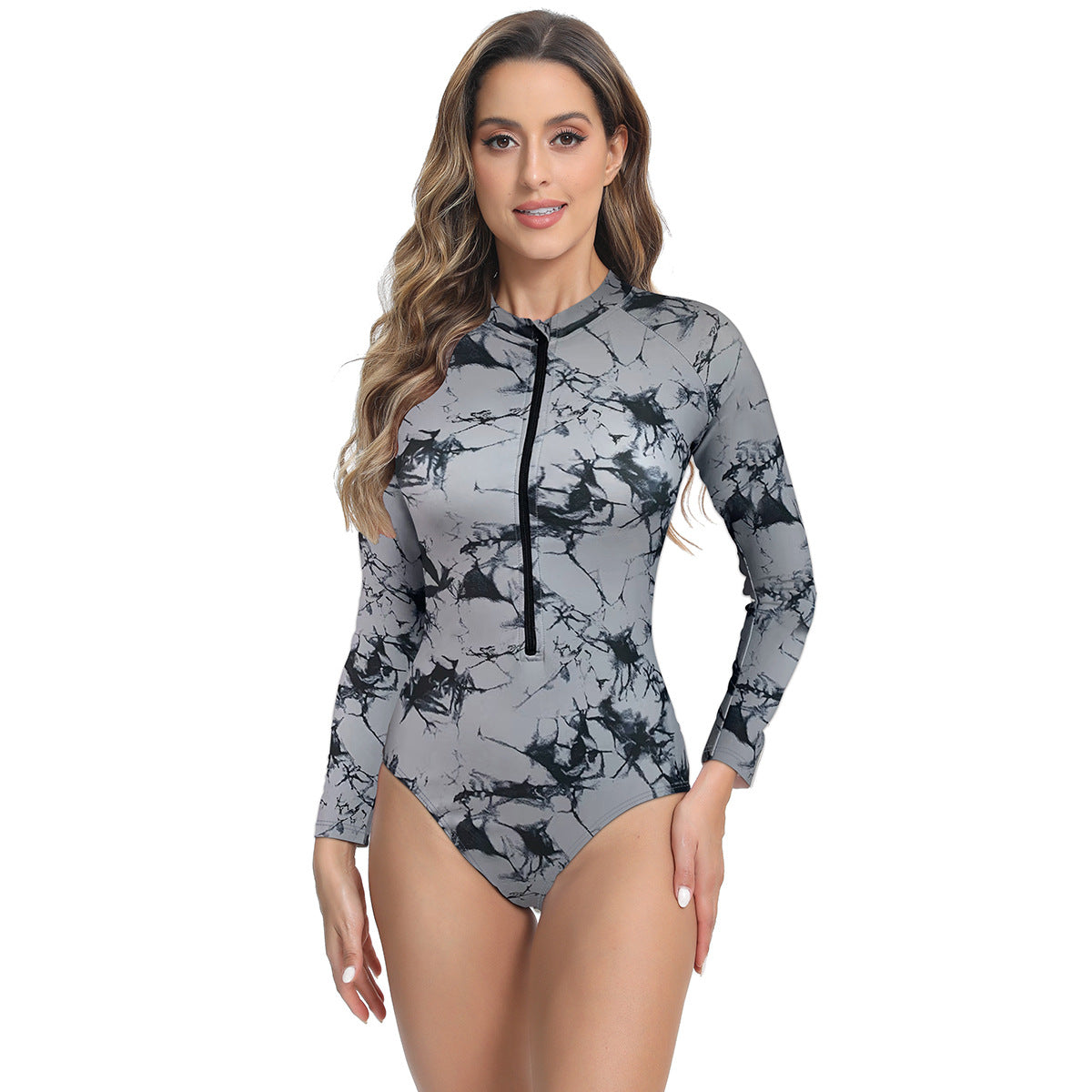 Lange Mouwen Nylon Badpak met Ritssluiting – Sneldrogend en Duurzaam Design