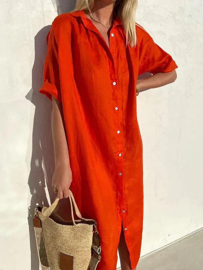 Valeria - Casual Strandjurk met Knopen | Stijlvol en Comfortabel