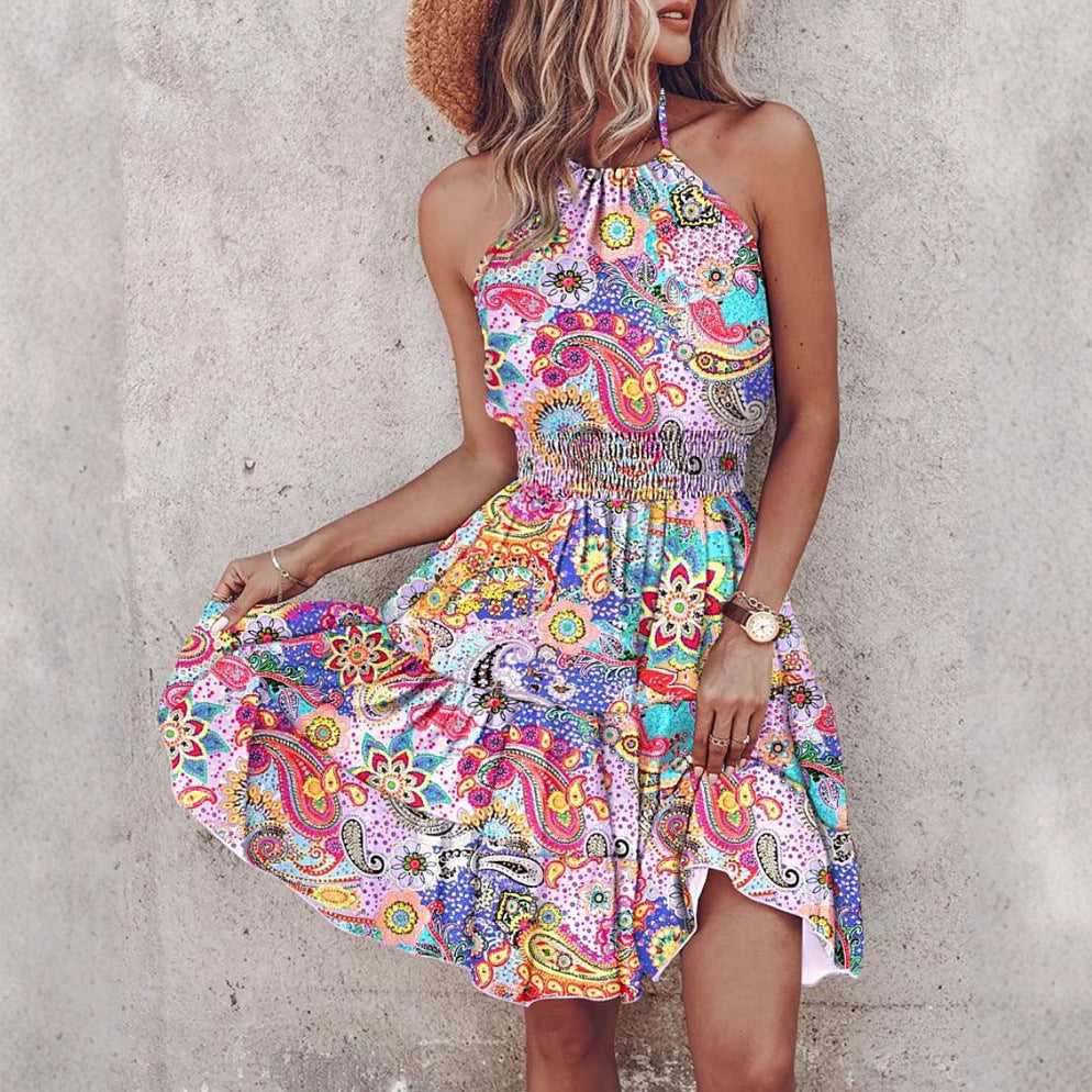 Gelaagde Halterjurk met Elastische Taille – Comfortabele Zomerstijl voor Elke Gelegenheid