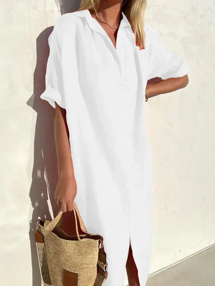 Valeria - Casual Strandjurk met Knopen | Stijlvol en Comfortabel