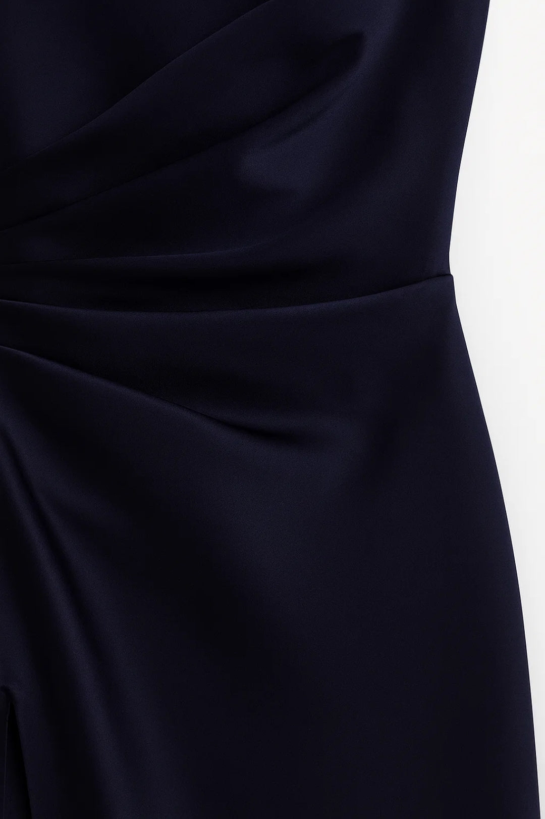 Dames Maxi Jurk One Shoulder met Hoge Split - Donkerblauw
