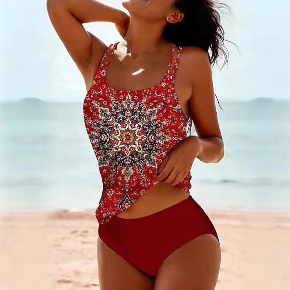 Nadine - Printed Tankini met Dubbele Bandjes