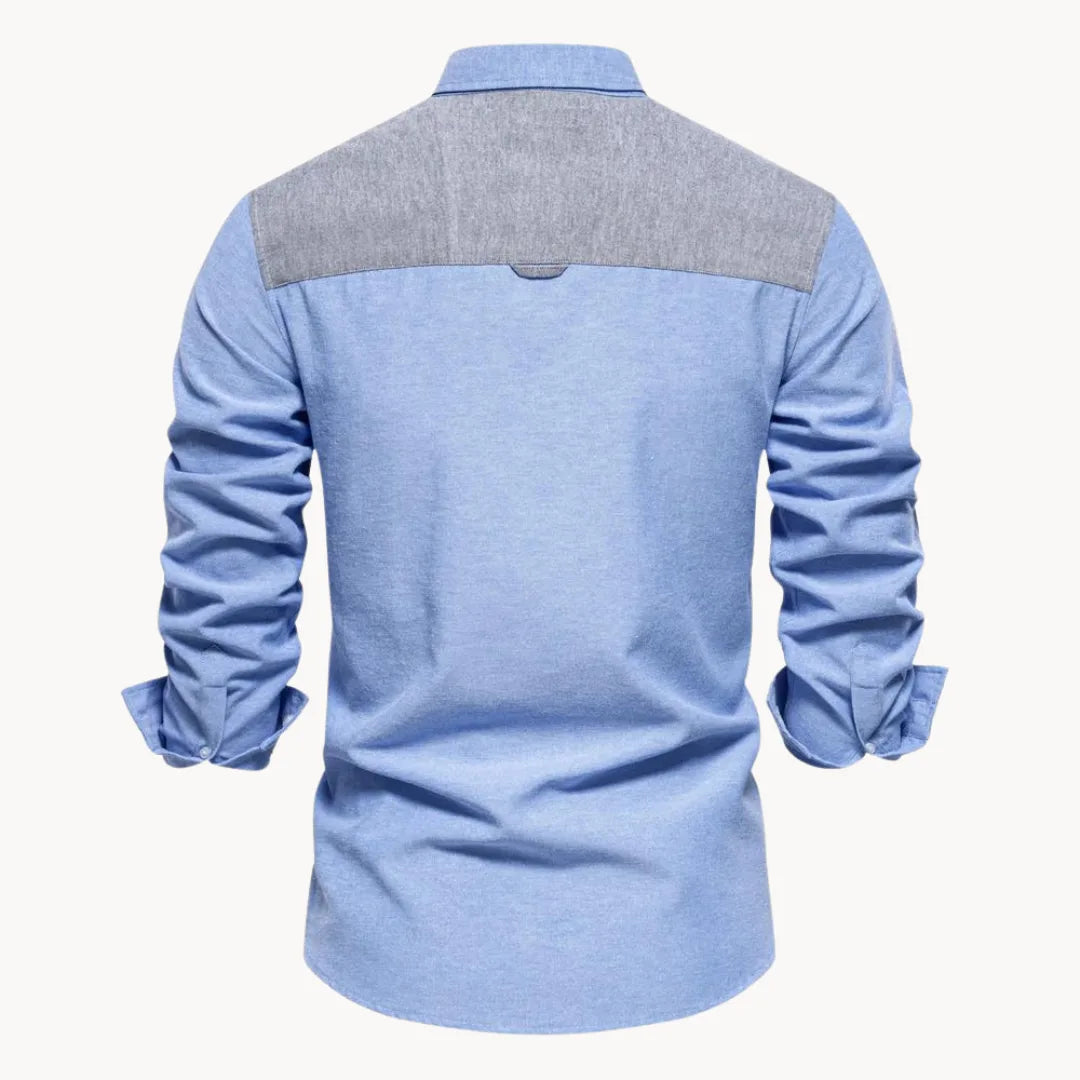 Heren Slim Fit Overhemd – Met Button-Down Kraag en Borstzak, Geschikt voor Werk en Dagelijks Gebruik