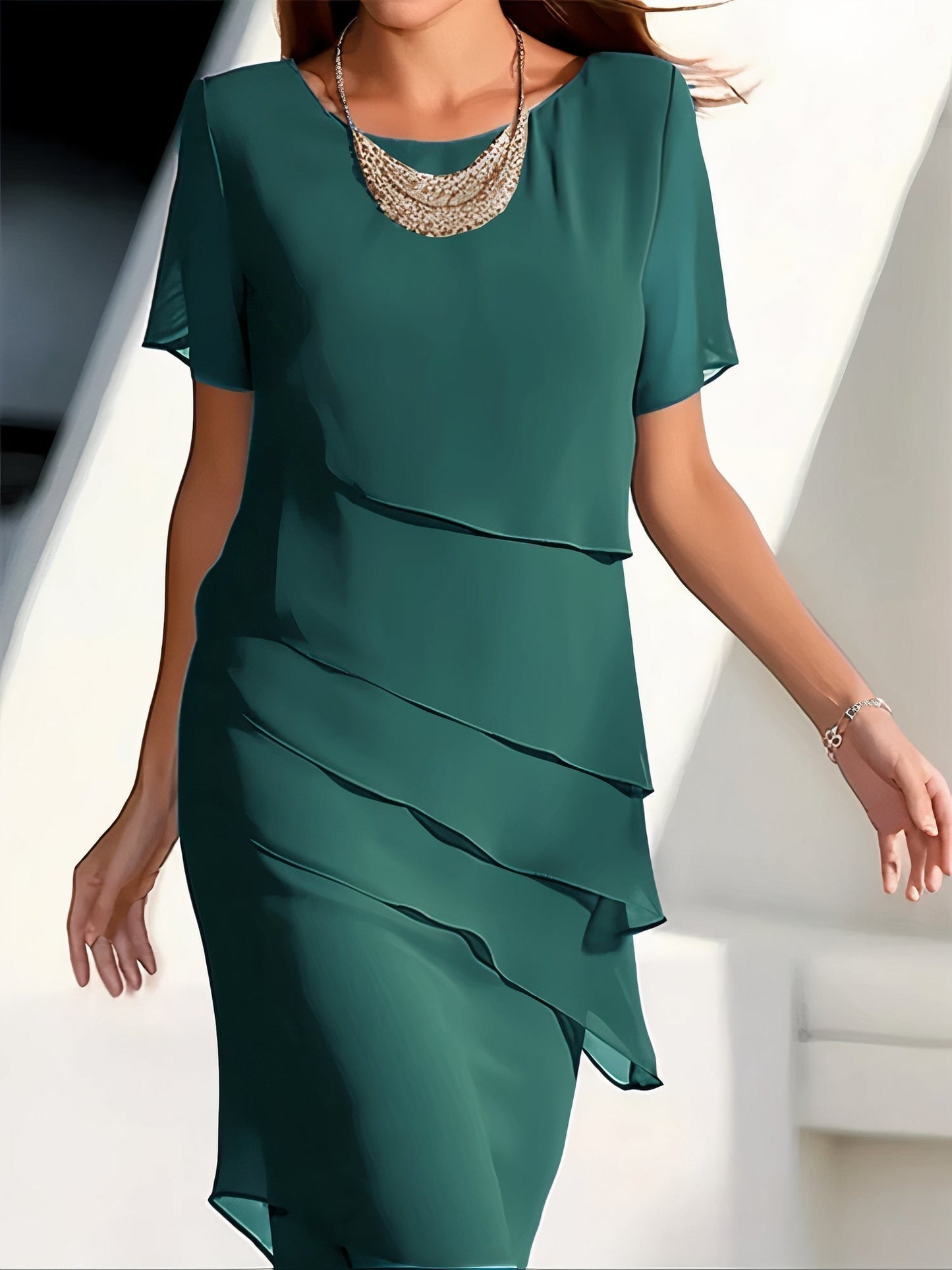 Lieve - Elegante Chiffon Jurk voor Comfortabele Stijl