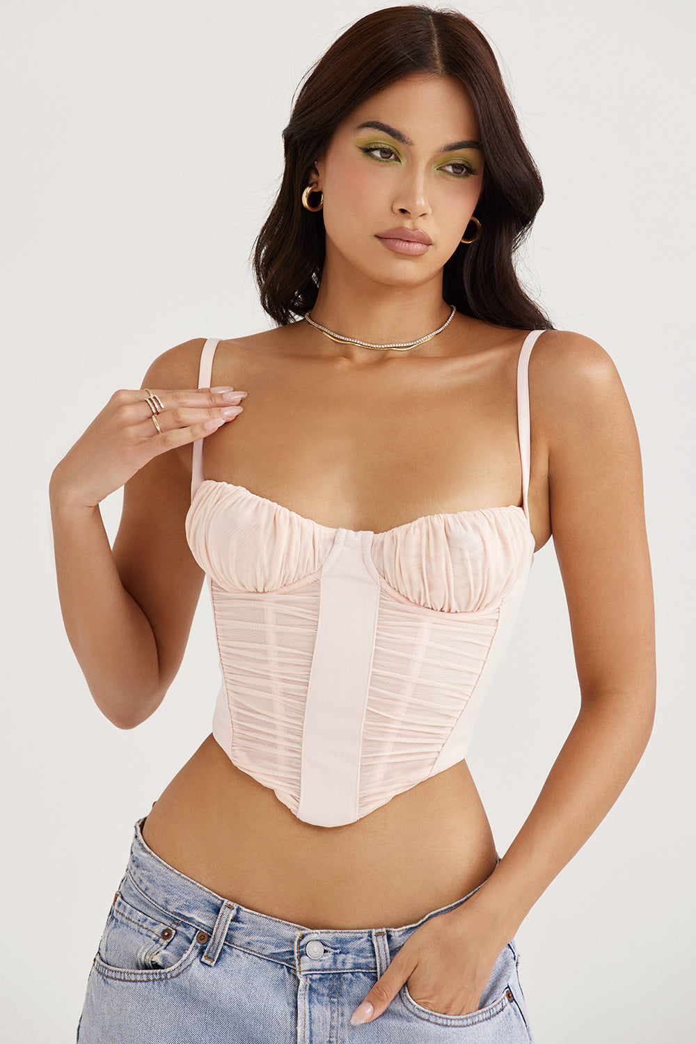 Helivienne - Peachy Gathered Korset met Romantische Details