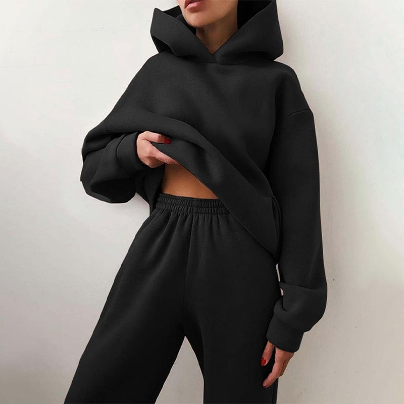 Dames Relaxed Fit Joggingset โ 2-delig Trainingspak, Sweatshirt en Joggingbroek, Casual Loungewear voor Thuis