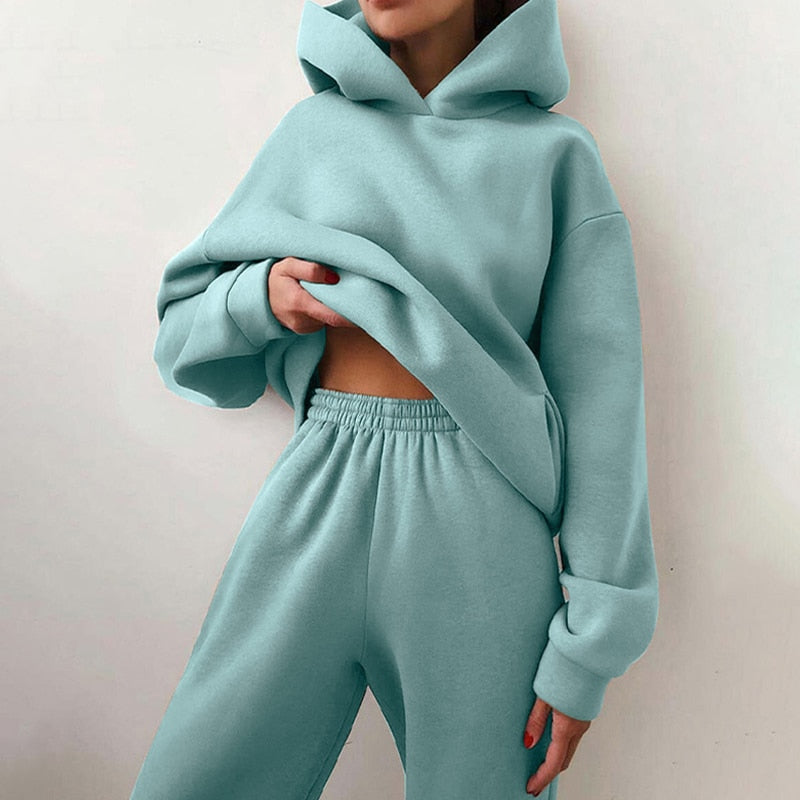 Dames Relaxed Fit Joggingset โ 2-delig Trainingspak, Sweatshirt en Joggingbroek, Casual Loungewear voor Thuis