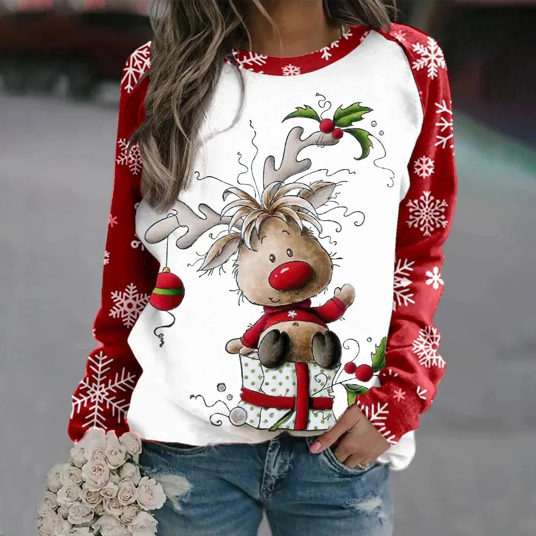 Unisex Kersttrui met Rendierpatroon – Warme Gebreide Christmas Sweater voor Feestdagen