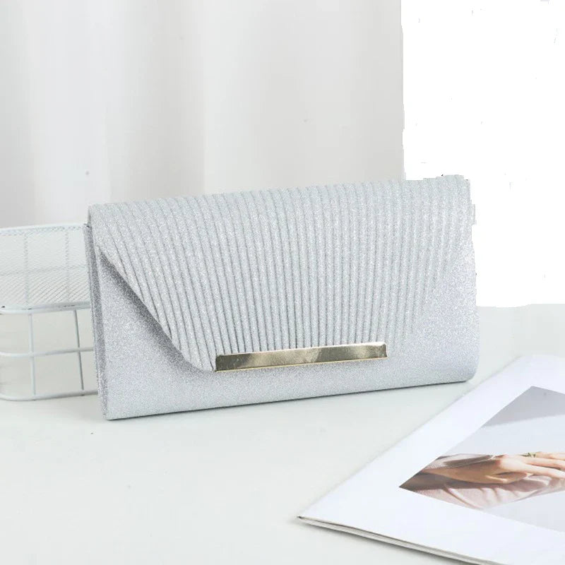 Dames Luxe Clutch – Handtas voor Avondkleding, Effen, Geschikt voor Feestelijke Gelegenheden