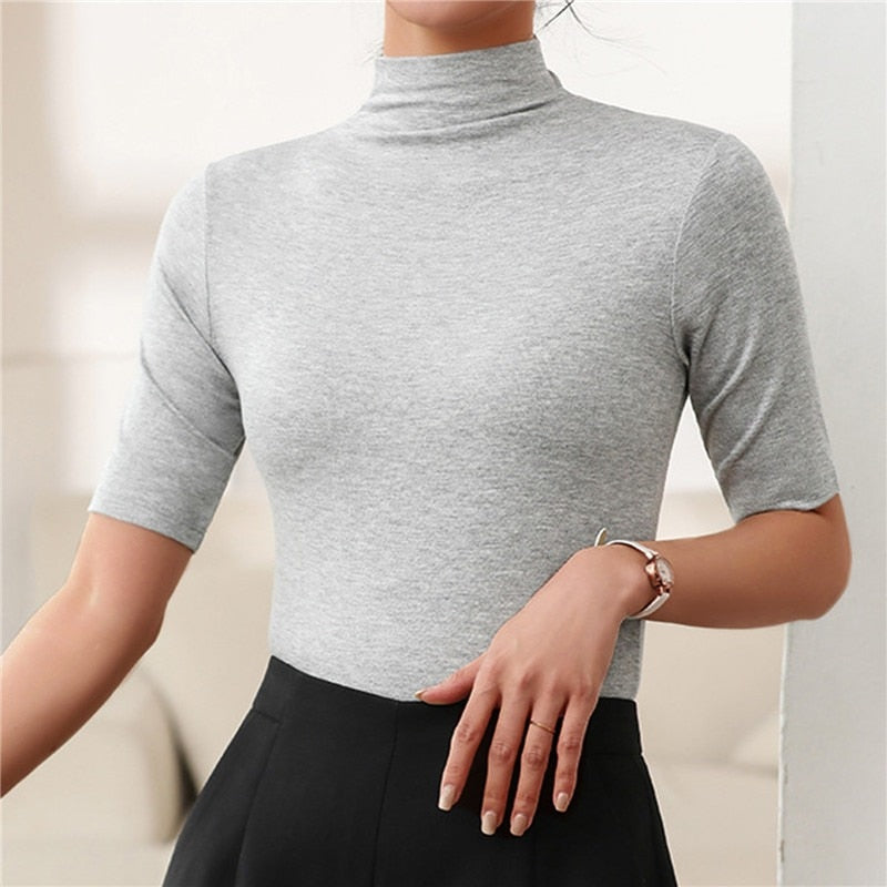 Dames Aansluitende Slim Fit Coltrui β Stretch Stof, Hoge Col, Casual voor Herfst en Winter