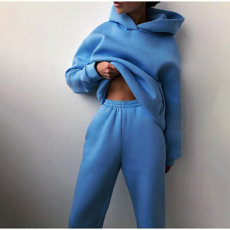 Dames Relaxed Fit Joggingset โ 2-delig Trainingspak, Sweatshirt en Joggingbroek, Casual Loungewear voor Thuis
