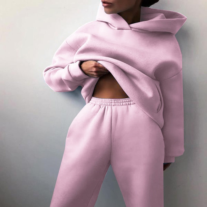 Dames Relaxed Fit Joggingset โ 2-delig Trainingspak, Sweatshirt en Joggingbroek, Casual Loungewear voor Thuis
