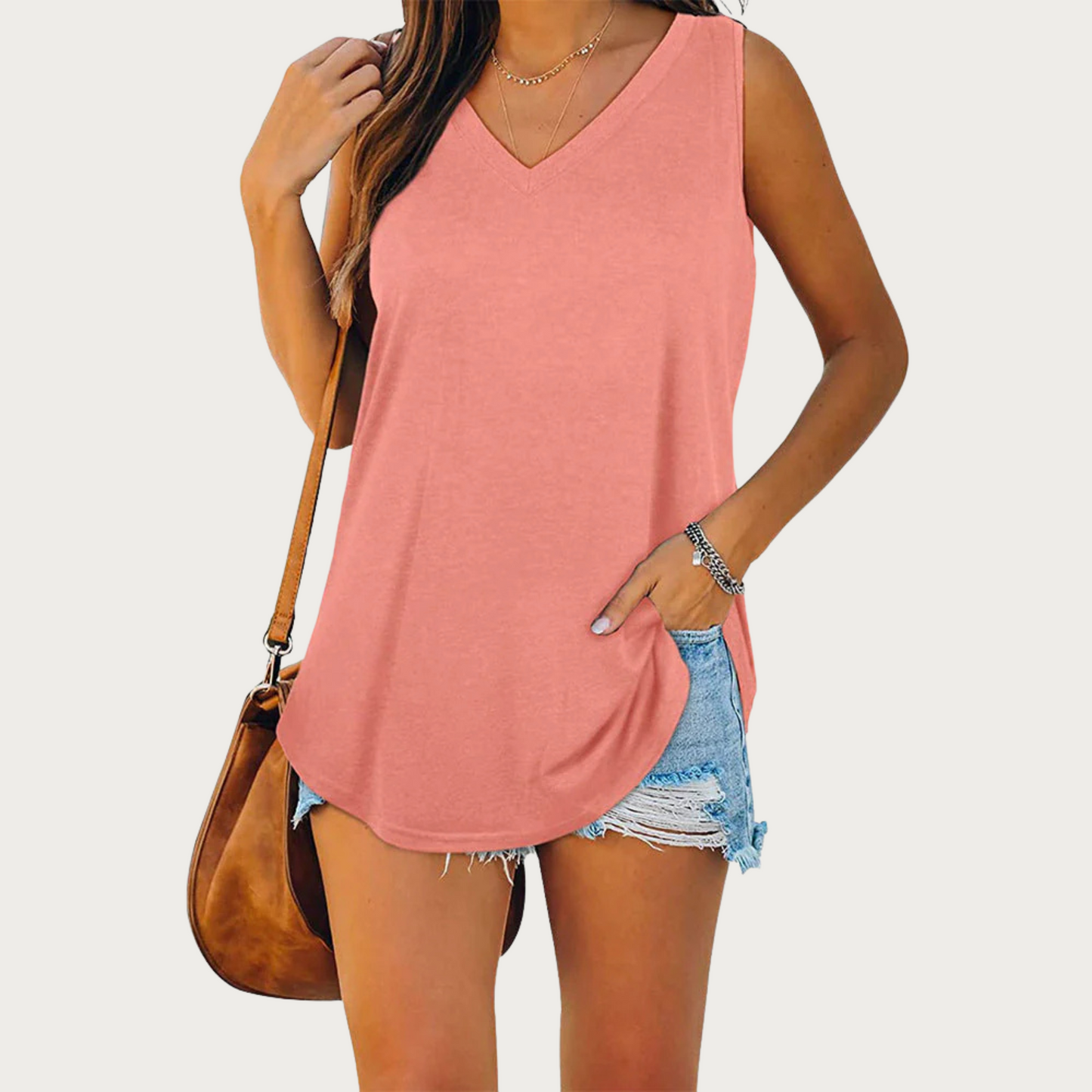 Mireille - Stijlvolle V-hals Tanktop