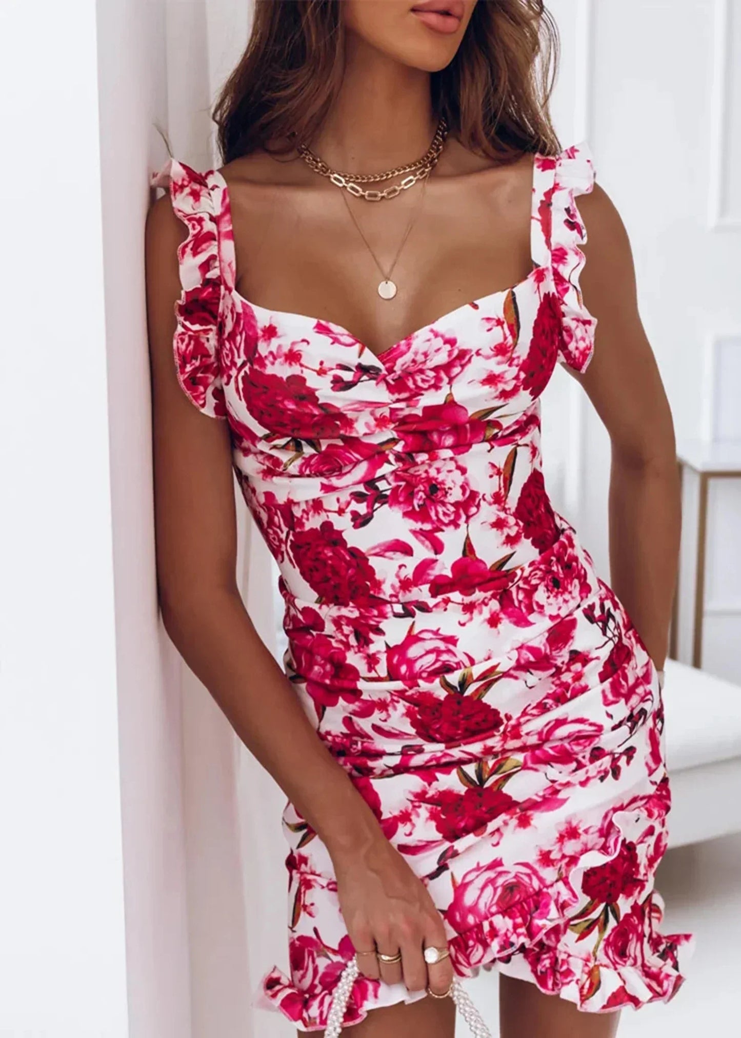 Yara - Vrolijke Bloemen Mini Jurk voor de Zomer